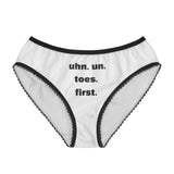 uhn un, toes first panties